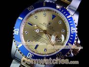 Rolex Replica Submariner Watches 18K Plated TT Silver Dial 2008 M Seri
