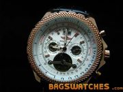 Replica Breitling tourbillon gold chrono leather automatic white dial 
